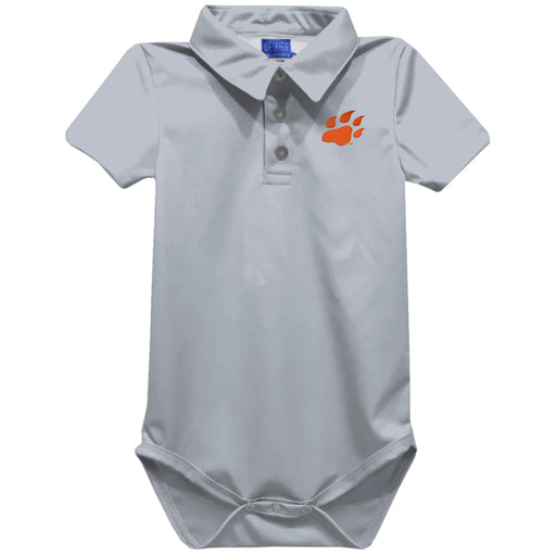 Sam Houston Bearkats Embroidered Gray Solid Knit Polo Onesie