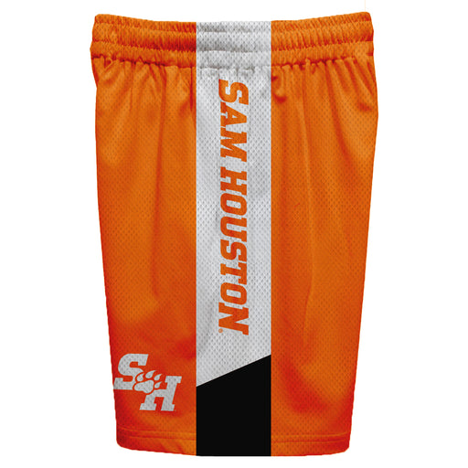 Sam Houston Bearkats Vive La Fete Game Day Orange Stripes Boys Solid White Athletic Mesh Short - Vive La Fête - Online Apparel Store