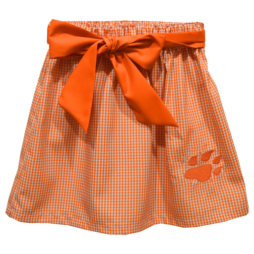 Sam Houston Bearcats Embroidered Orange Gingham Skirt with Sash