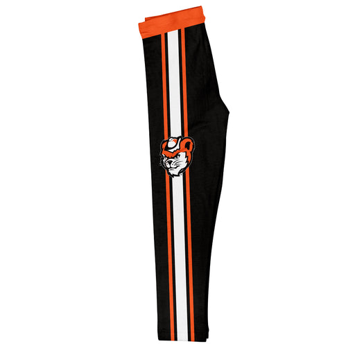Sam Houston Bearkats Vive La Fete Girls Game Day Black with Orange Stripes Leggings Tights