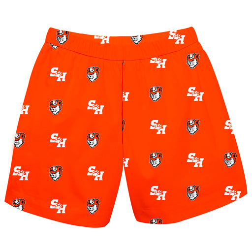 Sam Houston Bearkats Vive La Fete Boys Game Day All Over Logo Elastic Waist Classic Play Orange Pull On Short