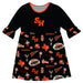 Sam Houston Bearkats 3/4 Sleeve Solid Black Repeat Print Hand Sketched Vive La Fete Impressions Artwork on Skirt