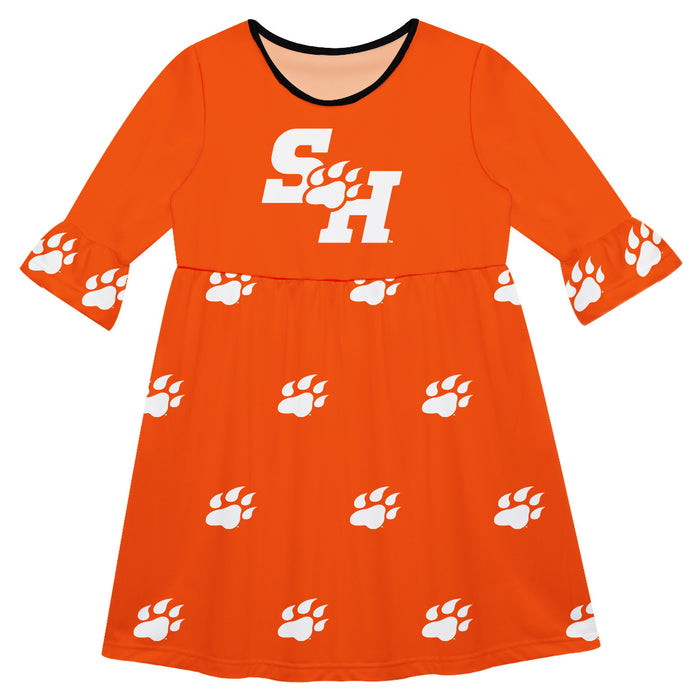 Sam Houston Bearcats Vive La Fete Girls Game Day Three Quarter Sleeve Orange Amy Dress