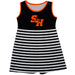 Sam Houston Bearkats Vive La Fete Girls Game Day Sleeveless Tank Dress Solid Black Logo Stripes on Skirt