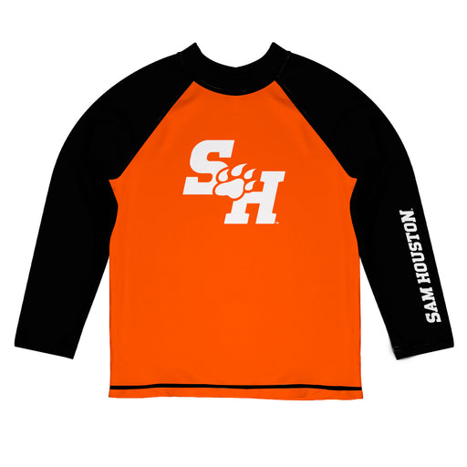 Sam Houston Bearcats Vive La Fete Orange and Black Long Sleeve Raglan Rashguard 
