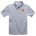 Sam Houston Bearkats Embroidered Gray Stripes Short Sleeve Polo Box Shirt
