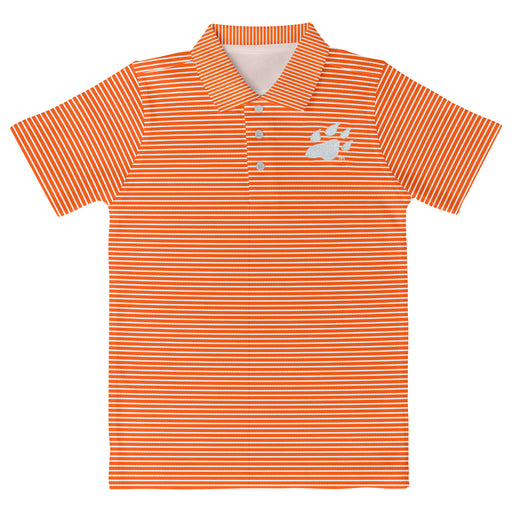 Sam Houston Bearcats Embroidered Orange Stripes Short Sleeve Polo Box Shirt