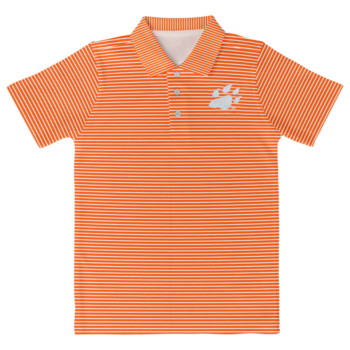 Sam Houston Bearcats Embroidered Orange Stripes Short Sleeve Polo Box Shirt