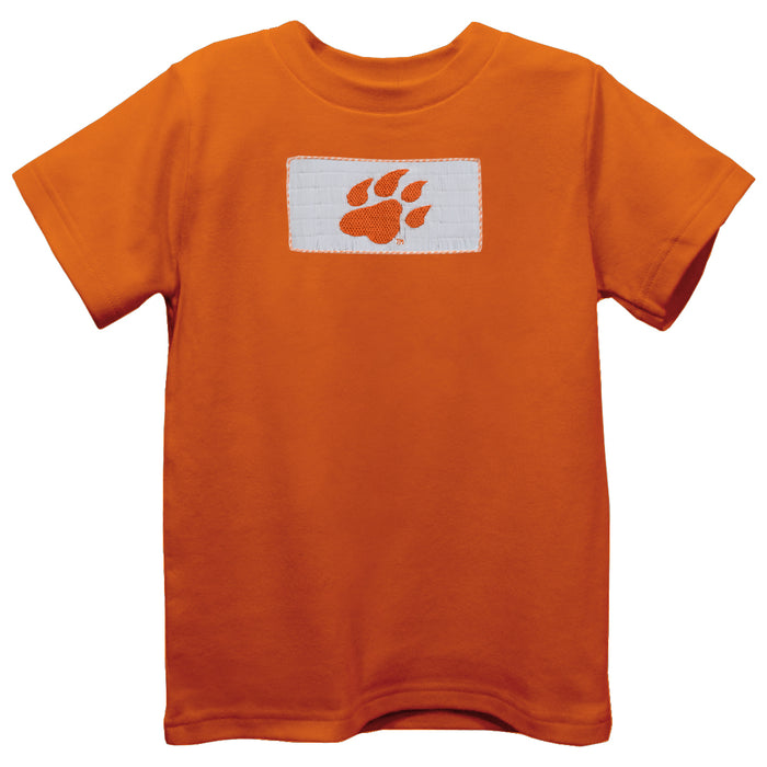 Sam Houston Bearkats Smocked Orange Knit Short Sleeve Boys Tee Shirt
