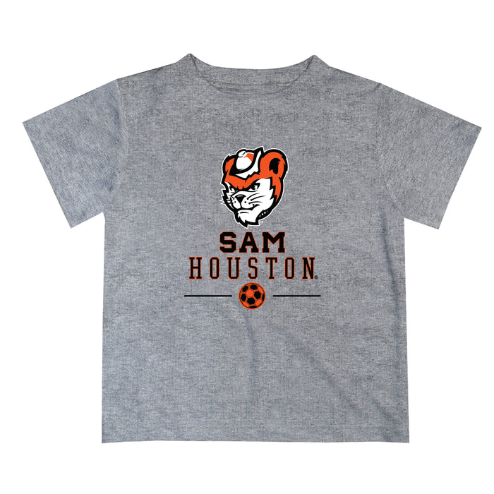 Sam Houston Bearkats Vive La Fete Soccer V1 Heather Gray Short Sleeve Tee Shirt