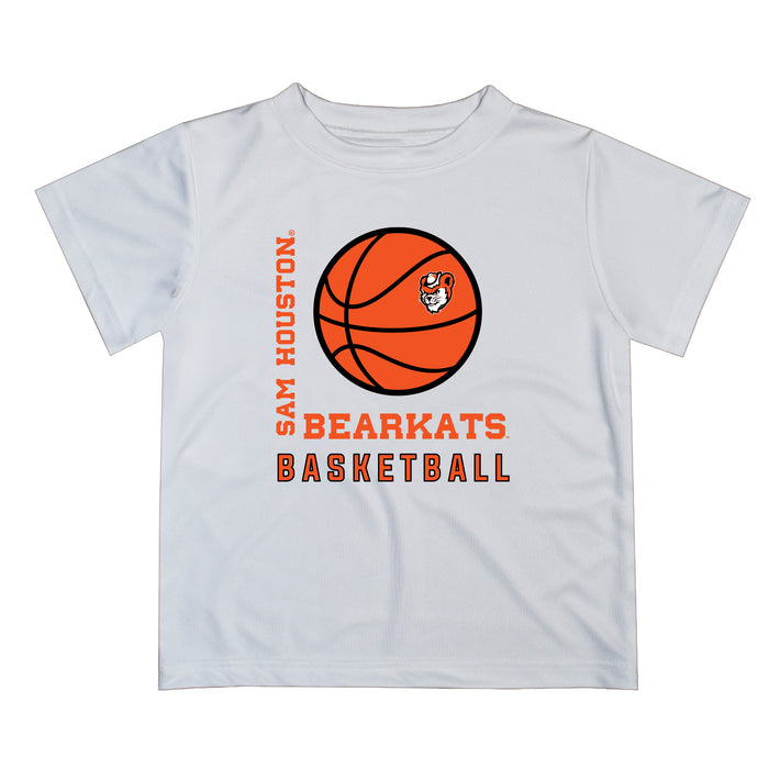 Sam Houston Bearkats Vive La Fete Basketball V1 White Short Sleeve Tee Shirt