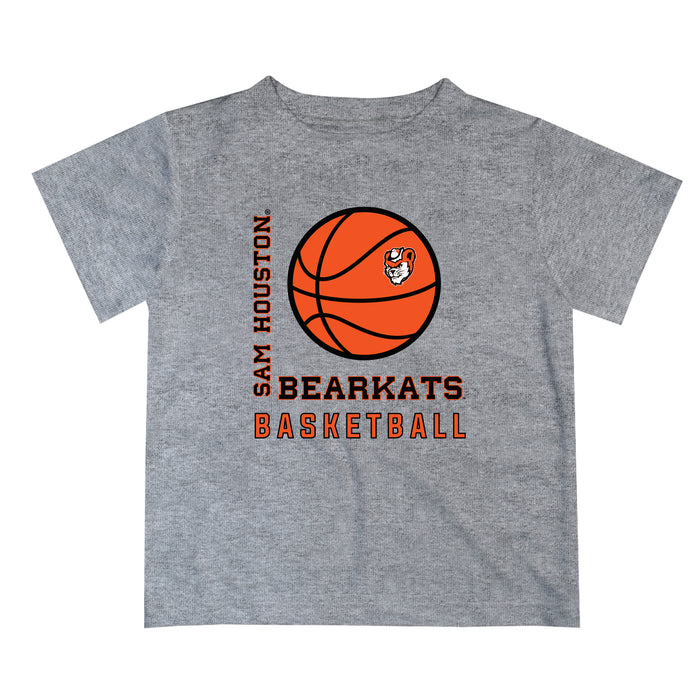 Sam Houston Bearkats Vive La Fete Basketball V1 Heather Gray Short Sleeve Tee Shirt