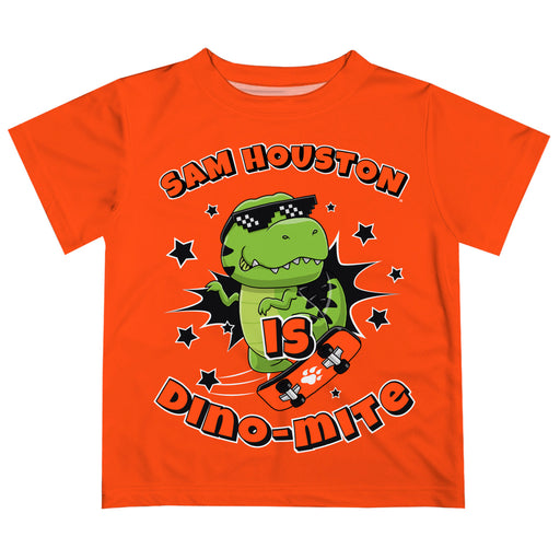 Sam Houston Bearkats Vive La Fete Dino-Mite Boys Game Day Orange Short Sleeve Tee