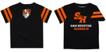 Sam Houston Bearkats Vive La Fete Boys Game Day Black Short Sleeve Tee with Stripes on Sleeves - Vive La Fête - Online Apparel Store