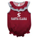 Santa Clara Broncos SCU Maroon Sleeveless Ruffle Onesie Logo Bodysuit by Vive La Fete