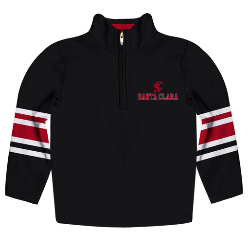 Santa Clara Broncos SCU Vive La Fete Game Day Maroon Quarter Zip Pullover Stripes on Sleeves