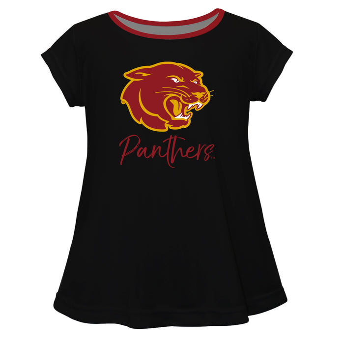 Sacramento City College Panthers Vive La Fete Girls Game Day Short Sleeve Black Top with School Mascot and Name - Vive La Fête - Online Apparel Store