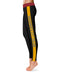 Sacramento City College Panthers Gold Stripe Black Leggings - Vive La Fête - Online Apparel Store