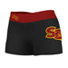 SAC City Panthers Vive La Fete Logo on Thigh & Waistband Black & Maroon Women Yoga Booty Workout Shorts 3.75 Inseam"