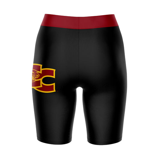 SAC City Panthers Vive La Fete Game Day Logo on Thigh and Waistband Black and Maroon Women Bike Short 9 Inseam" - Vive La Fête - Online Apparel Store