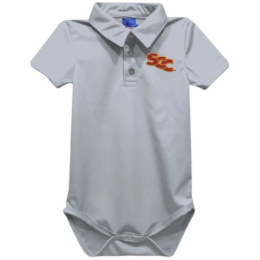 Sacramento City College Panthers Embroidered Gray Solid Knit Boys Polo Bodysuit