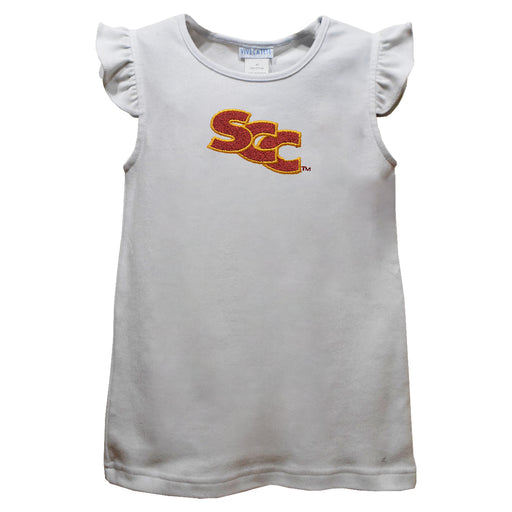 Sacramento City College Panthers Embroidered White Knit Angel Sleeve