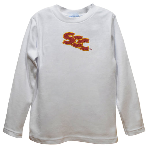 Sacramento City College Panthers Embroidered White Knit Long Sleeve Boys Tee Shirt
