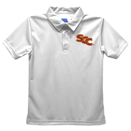 Sacramento City College Panthers Embroidered White Short Sleeve Polo Box Shirt