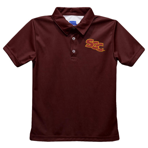 Sacramento City College Panthers Embroidered Maroon Short Sleeve Polo Box Shirt