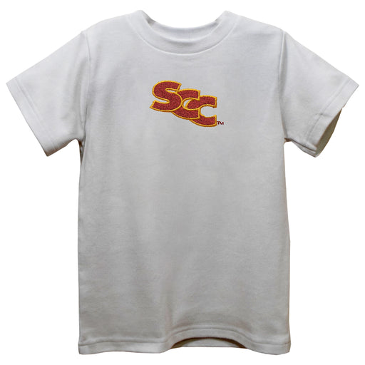 Sacramento City College Panthers Embroidered White Knit Short Sleeve Boys Tee Shirt