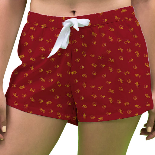 Sacramento City College Panthers Vive La Fete Game Day All Over Logo Women Red Lounge Shorts