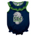 State College of Florida Manatees Blue Sleeveless Ruffle Onesie Logo Bodysuit by Vive La Fete