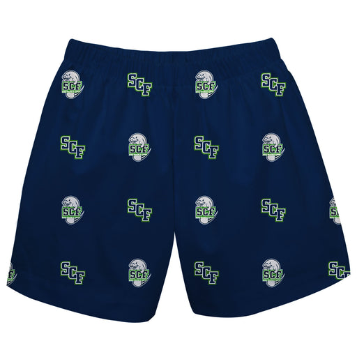 State College Of Florida Manatees Vive La Fete Boys Game Day All Over Logo Elastic Waist Classic Play Navy Pull On Short - Vive La Fête - Online Apparel Store
