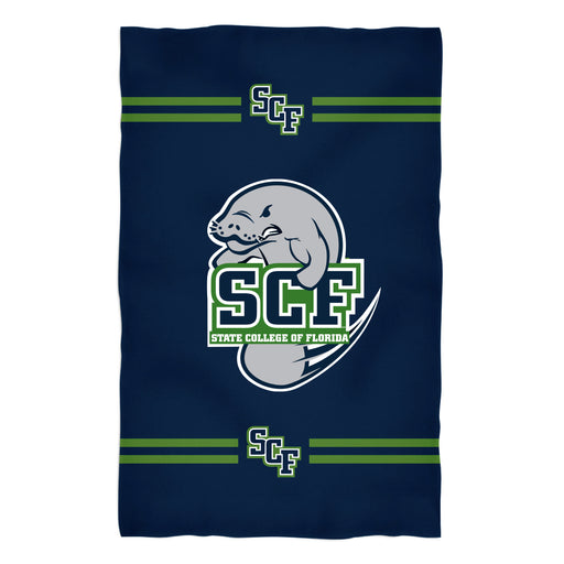 SCF Manatees Vive La Fete Game Day Absorvent Premium Navy Beach Bath Towel 51 x 32" Logo and Stripes" - Vive La Fête - Online Apparel Store