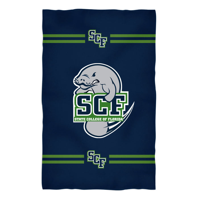 SCF Manatees Vive La Fete Game Day Absorvent Premium Navy Beach Bath Towel 51 x 32" Logo and Stripes" - Vive La Fête - Online Apparel Store