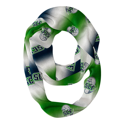 State College of Florida Manatees Vive La Fete All Over Logo Game Day Collegiate Women Ultra Soft Knit Infinity Scarf