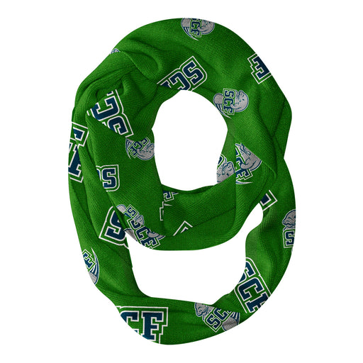 State College of Florida Manatees Vive La Fete Repeat Logo Collegiate Women Light Weight Ultra Soft Infinity Scarf