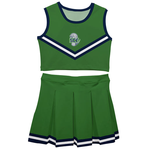State College of Florida Manatees Vive La Fete Game Day Green Sleeveless Cheerleader Set