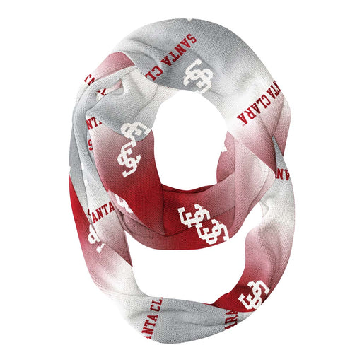 Santa Clara Broncos SCU Vive La Fete All Over Logo Game Day Collegiate Women Ultra Soft Knit Infinity Scarf