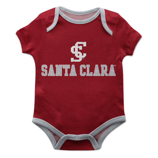 Santa Clara Broncos SCU Vive La Fete Infant Game Day Maroon Short Sleeve Onesie New Fan Logo and Mascot Bodysuit