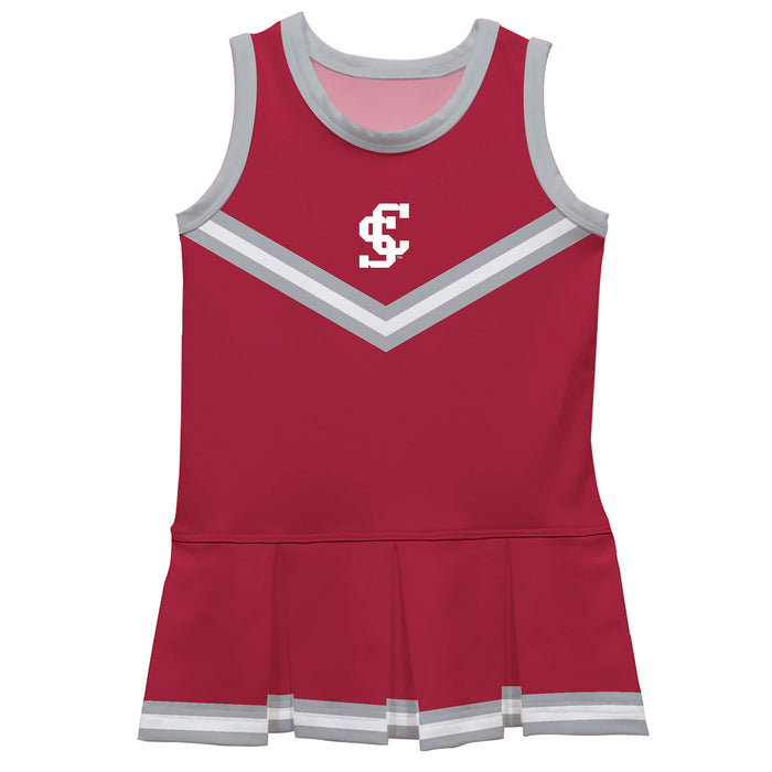 Santa Clara Broncos SCU Vive La Fete Game Day Red Sleeveless Cheerleader Dress