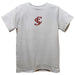 Santa Clara Broncos SCU Embroidered White Short Sleeve Boys Tee Shirt