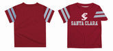 Santa Clara Broncos SCU Vive La Fete Boys Game Day Maroon Short Sleeve Tee with Stripes on Sleeves - Vive La Fête - Online Apparel Store