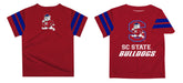 South Carolina State Bulldogs Vive La Fete Boys Game Day Maroon Short Sleeve Tee with Stripes on Sleeves - Vive La Fête - Online Apparel Store
