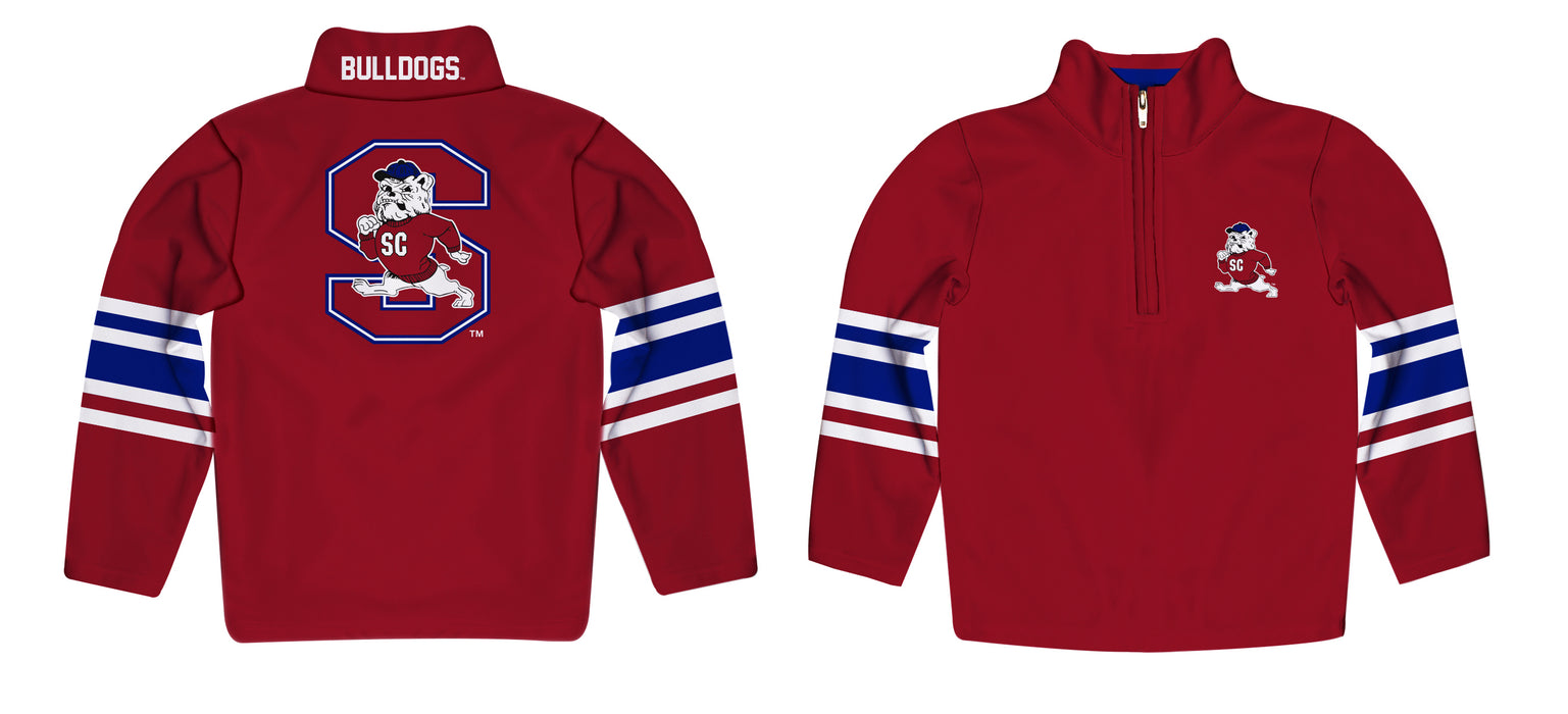 South Carolina State Bulldogs Vive La Fete Game Day Red Quarter Zip Pullover Stripes on Sleeves - Vive La Fête - Online Apparel Store