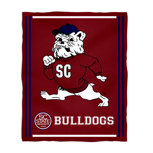 South Carolina State Bulldogs Vive La Fete Kids Game Day Maroon Plush Soft Minky Blanket 36 x 48 Mascot