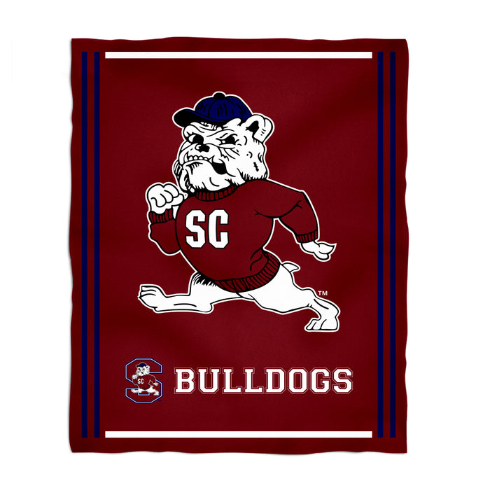 SC State Bulldogs South Carolina Vive La Fete Kids Game Day Maroon Plush Soft Minky Blanket 36 x 48 Mascot