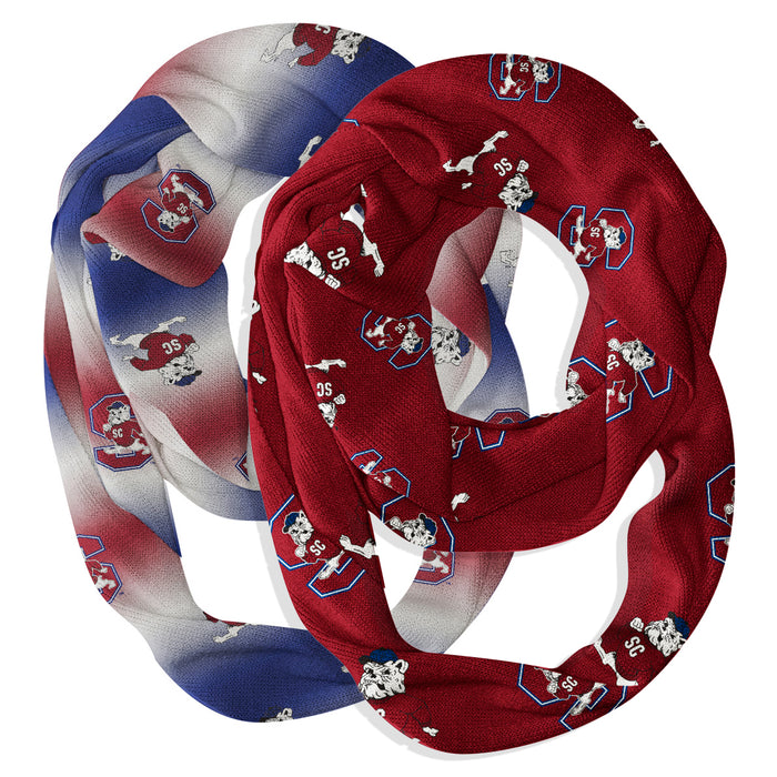 South Carolina State Bulldogs Vive La Fete All Over Logo Women Set of 2 Light Weight Ultra Soft Infinity Scarfs