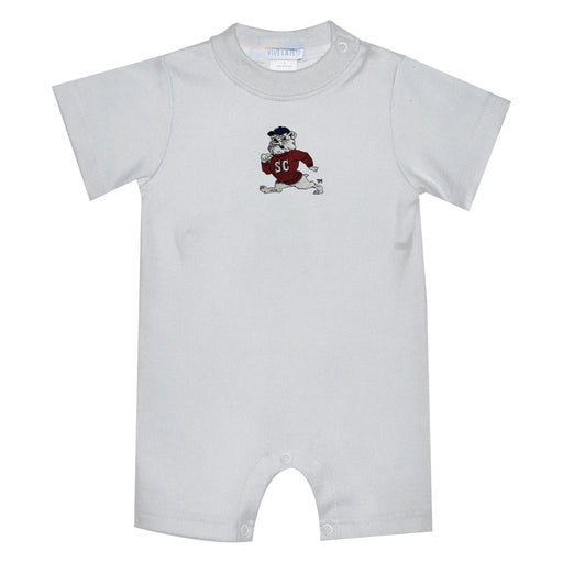 South Carolina State Bulldogs Embroidered White Knit Short Sleeve Boys Romper