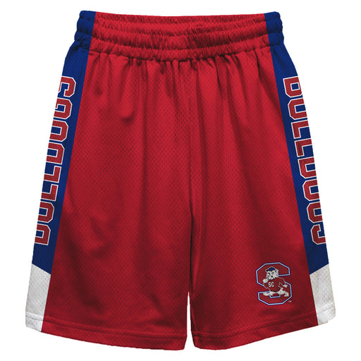 South Carolina State Bulldogs Vive La Fete Game Day Red Stripes Boys Solid Blue Athletic Mesh Short